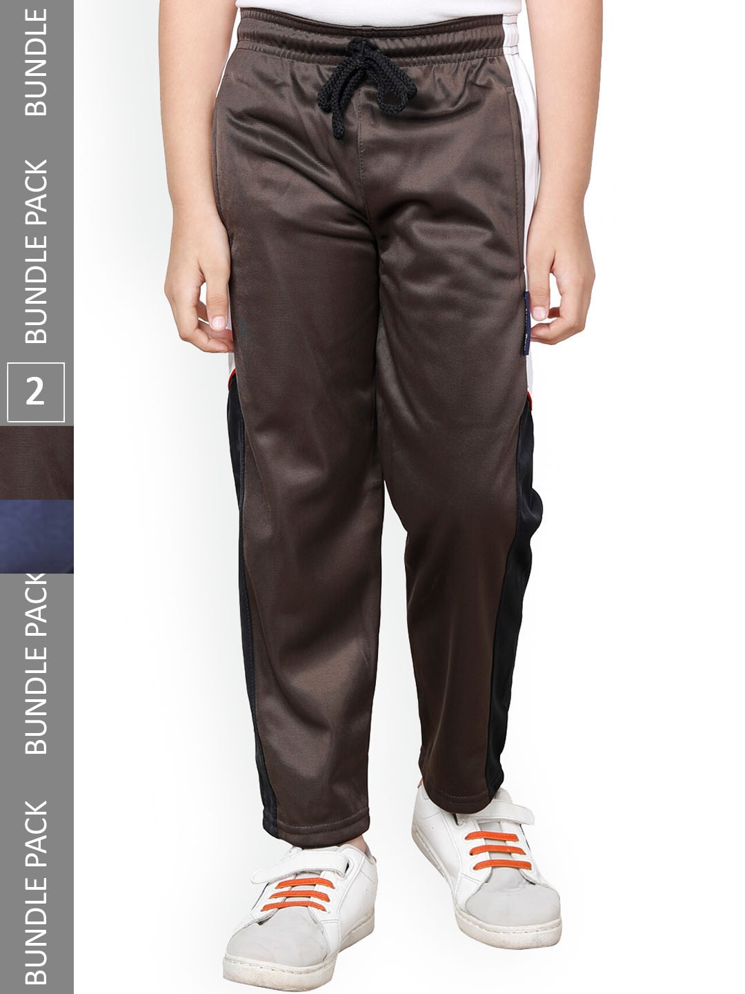 

IndiWeaves Boys Pack Of 2 Track Pants With Side Taping Details, Navy blue