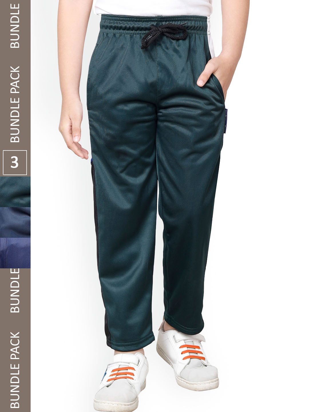 

IndiWeaves Boys Pack Of 3 Track Pants, Green
