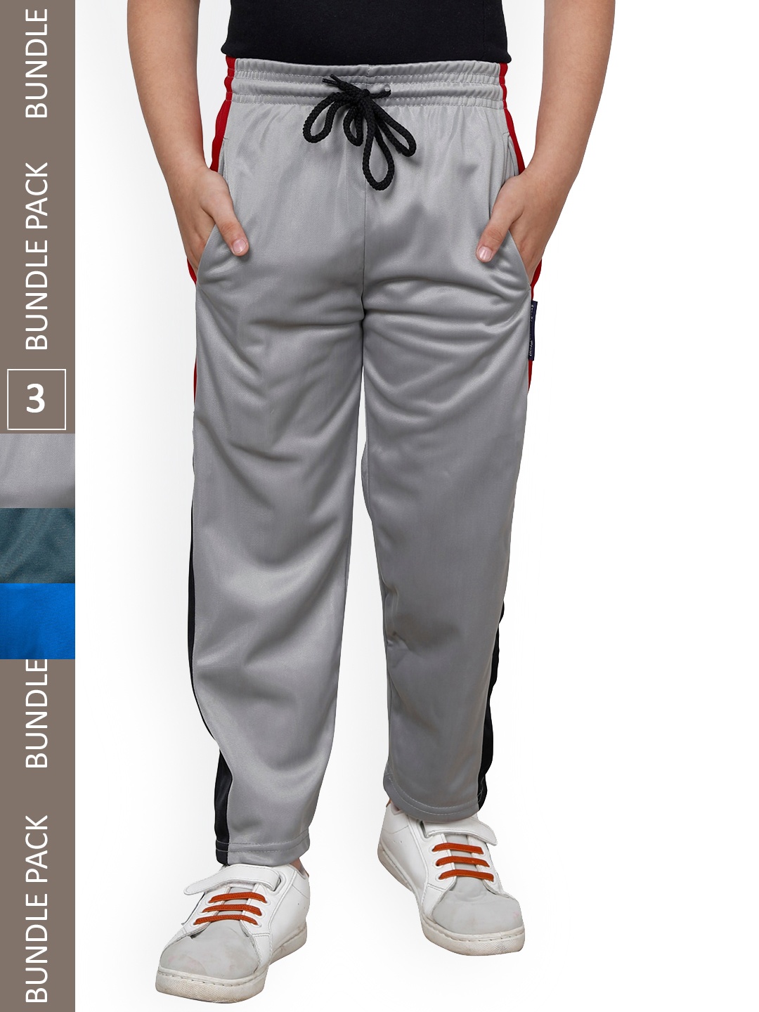 

IndiWeaves Boys Pack Of 3 Track Pants, Grey