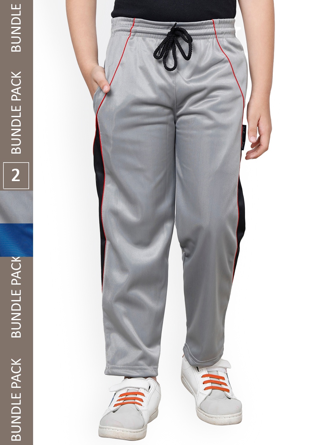 

IndiWeaves Boys Pack Of 2 Track Pants With Side Taping Details, Blue