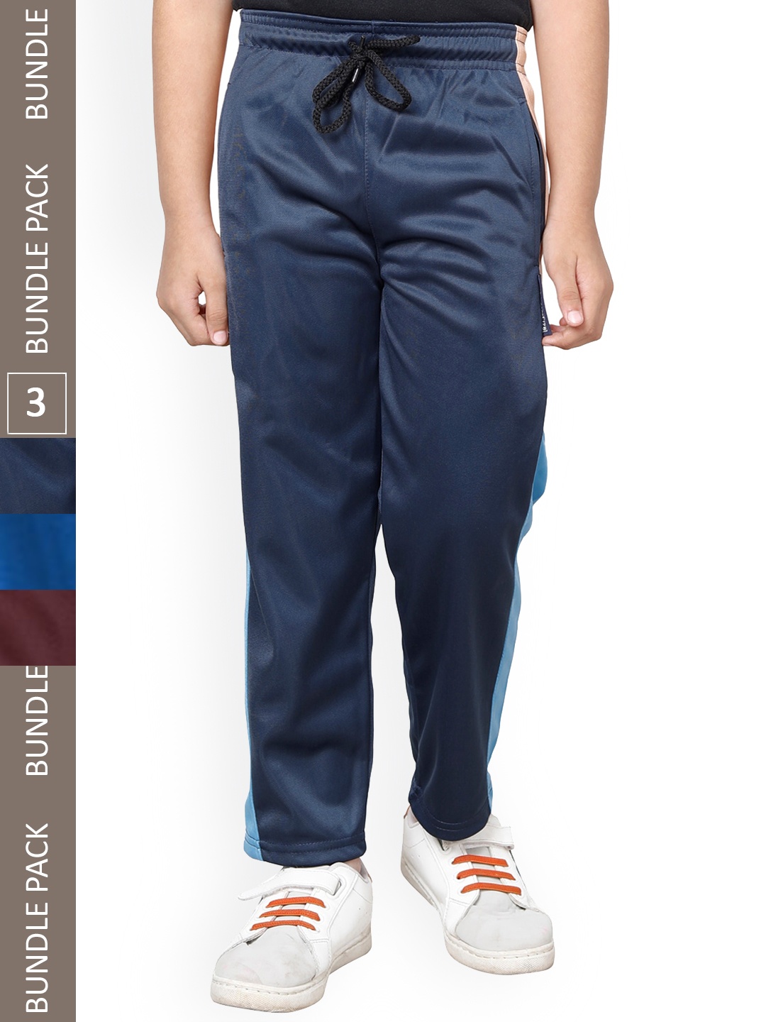 

IndiWeaves Boys Pack Of 3 Track Pants, Blue