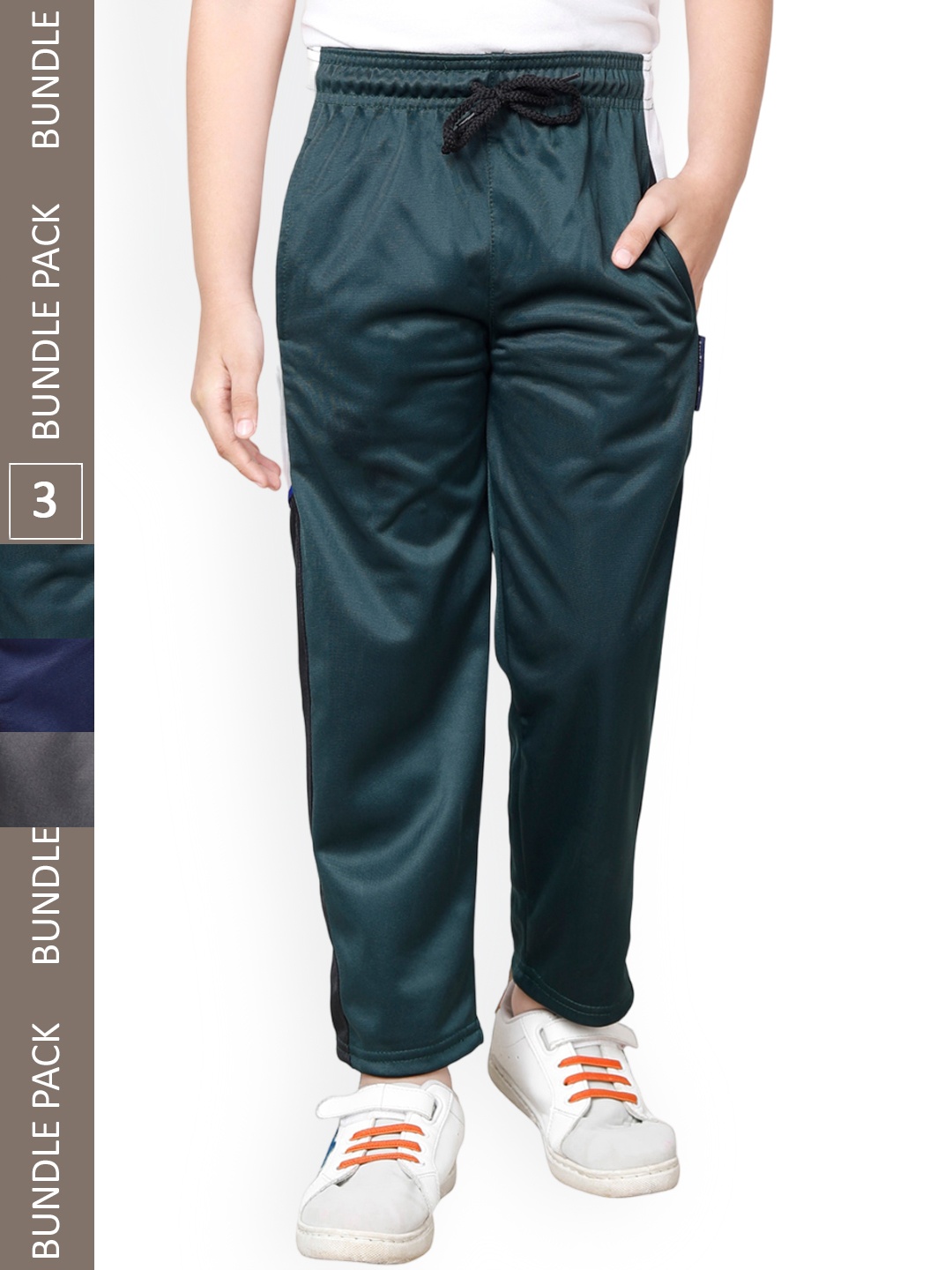 

IndiWeaves Boys Pack Of 3 Track Pants, Grey