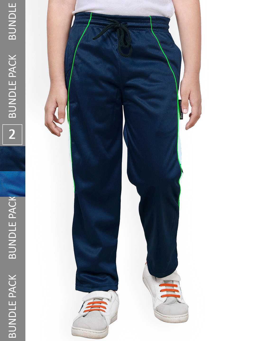 

IndiWeaves Boys Pack Of 2 Mid-Rise Track Pants, Blue