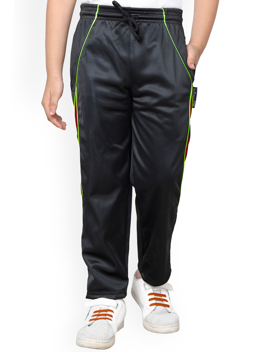 

IndiWeaves Boys Side Panel Detail Track Pants, Black