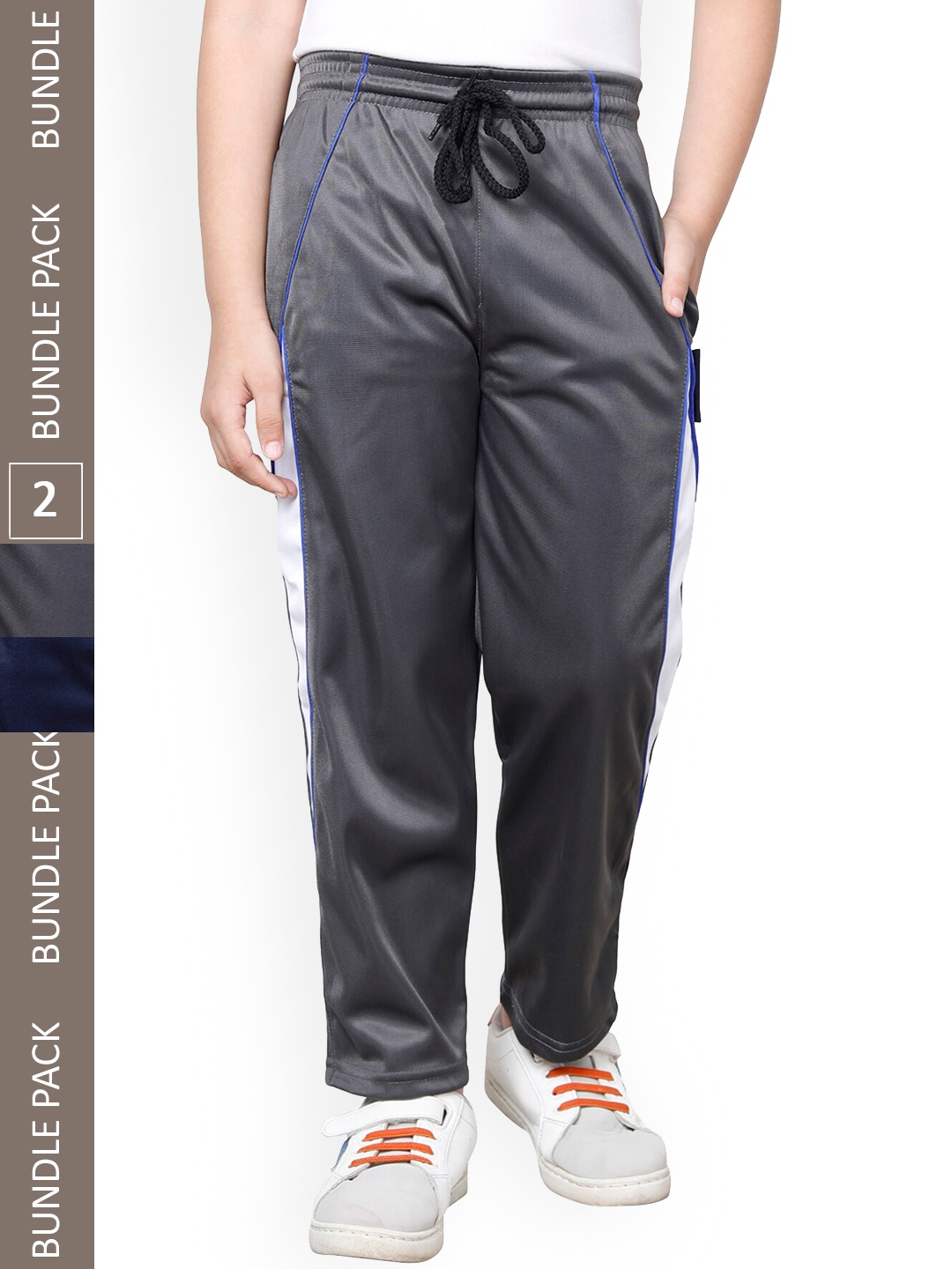 

IndiWeaves Boys Pack Of 2 Mid-Rise Regular Fit Track Pants, Grey