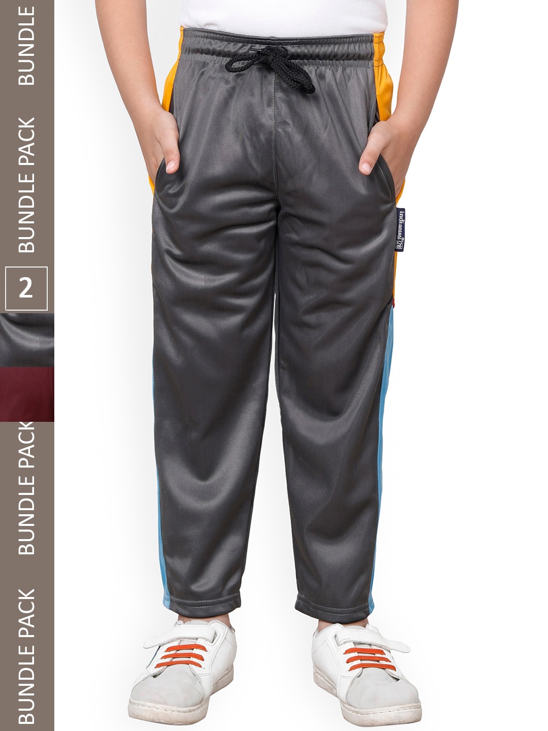 

IndiWeaves Boys Pack Of 2 Mid-Rise Track Pants, Maroon