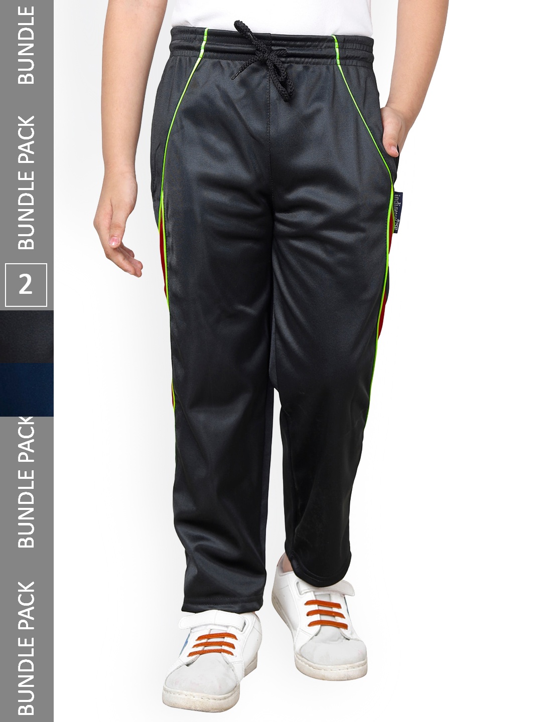 

IndiWeaves Boys Pack Of 2 Mid-Rise Track Pants, Navy blue