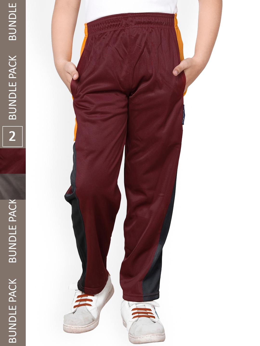 

IndiWeaves Boys Pack Of 2 Mid-Rise Track Pants, Brown