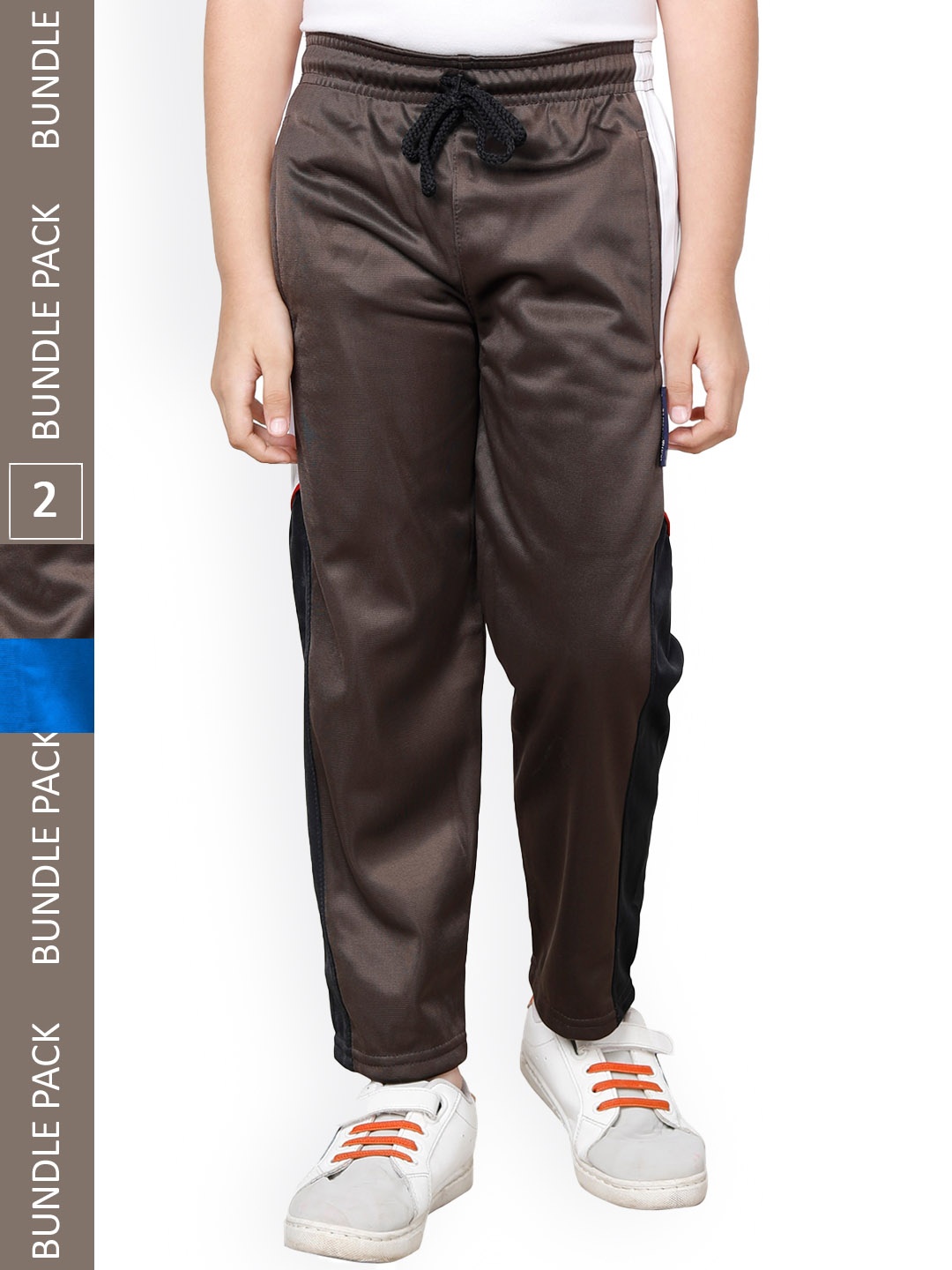 

IndiWeaves Boys Pack Of 2 Mid-Rise Track Pants, Blue