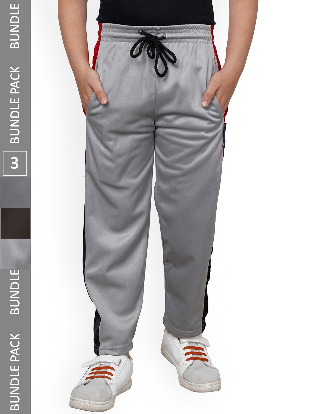 

IndiWeaves Boys Pack Of 3 Mid-Rise Track Pants, Brown