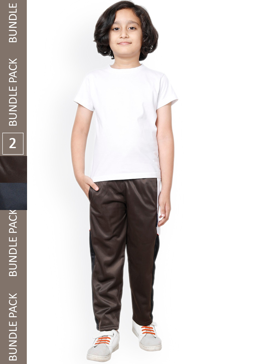 

IndiWeaves Boys Pack Of 2 Mid-Rise Track Pants, Brown