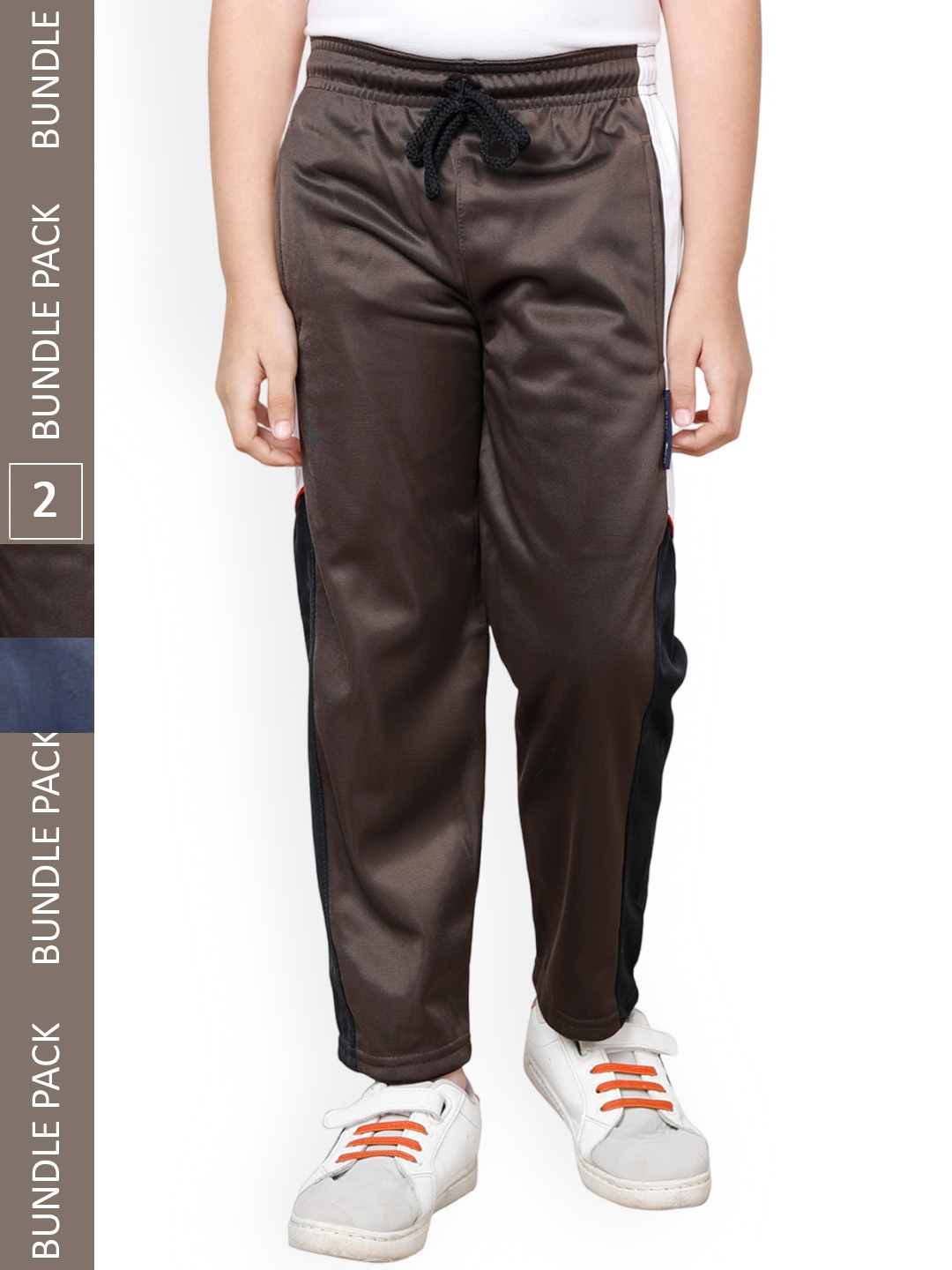 

IndiWeaves Boys Pack Of 2 Track Pants With Side Taping Details, Navy blue