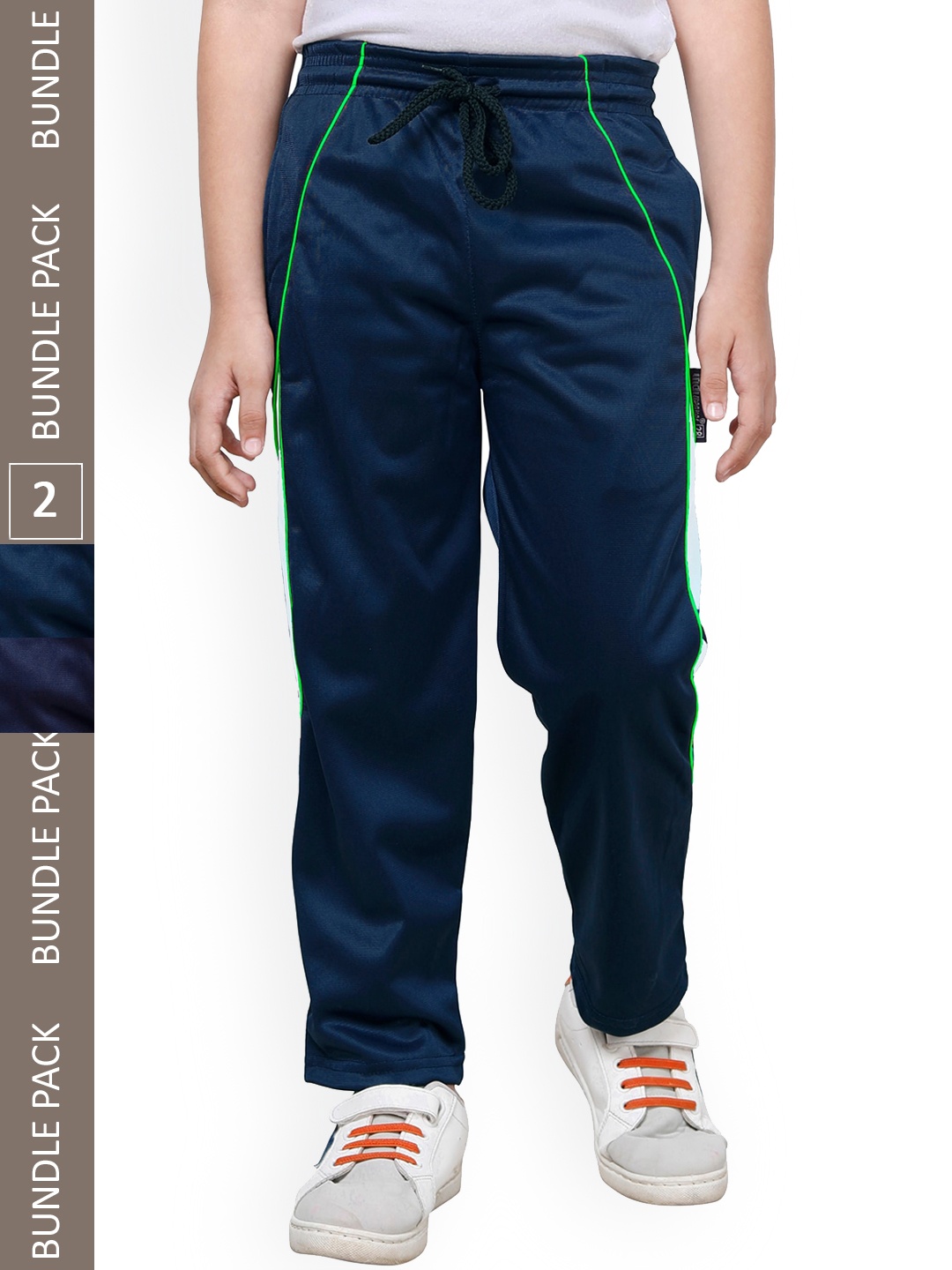 

IndiWeaves Boys Pack Of 2 Mid-Rise Regular fit Track Pants, Navy blue