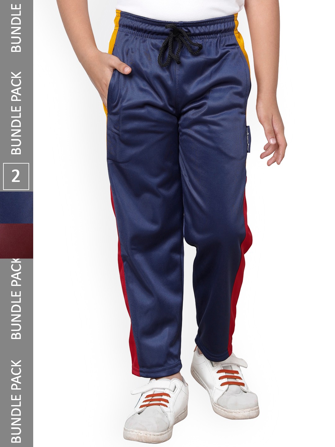 

IndiWeaves Boys Pack Of 2 Mid-Rise Track Pants, Blue