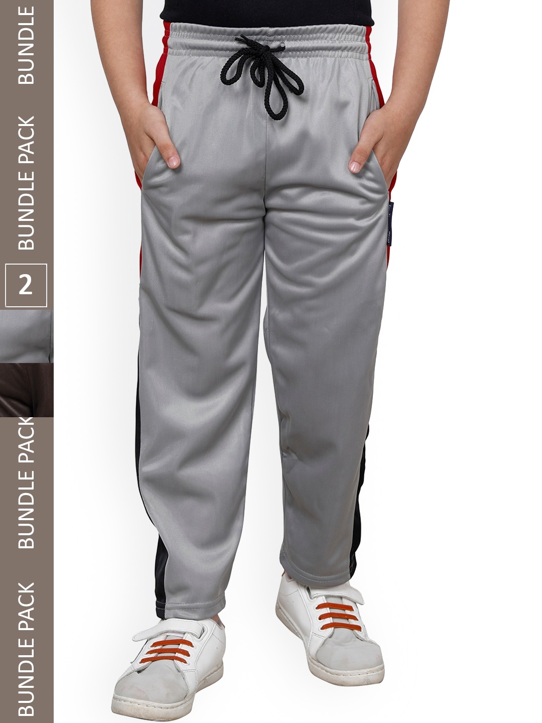 

IndiWeaves Boys Pack Of 2 Side Panel Detail Track Pants, Grey