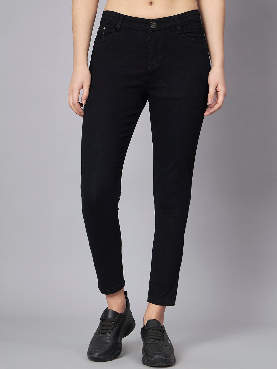 

The Dry State Women Black Slim Fit Mid Rise Stretchable Cotton Jeans