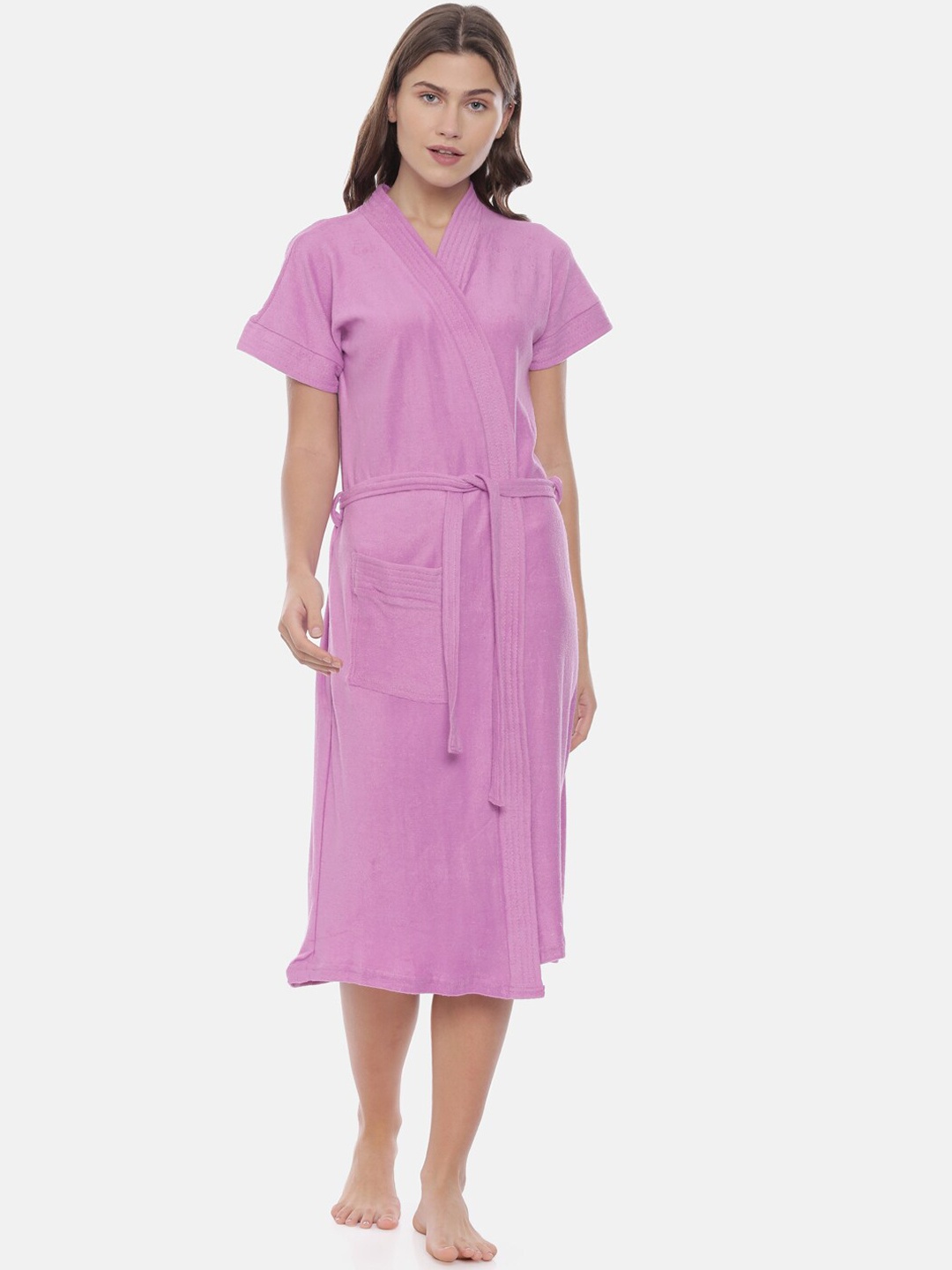 

GOLDSTROMS Women Cotton Bath Robe With Belt, Pink
