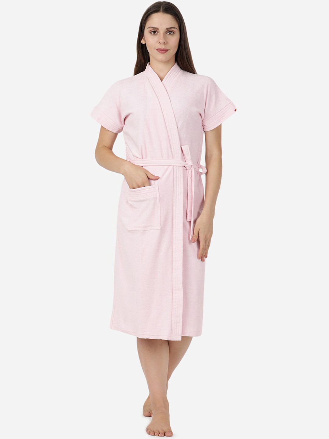 

GOLDSTROMS Women Cotton Bath Robe With Belt, Pink