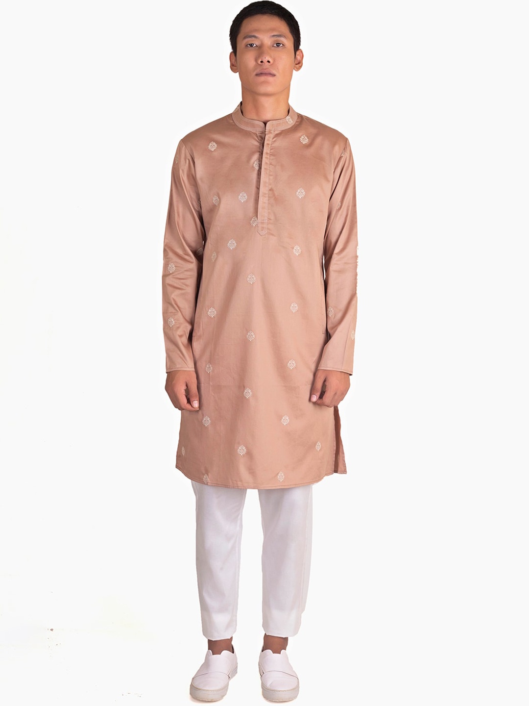 

Be Desi Floral Embroidered Straight Kurta, Beige