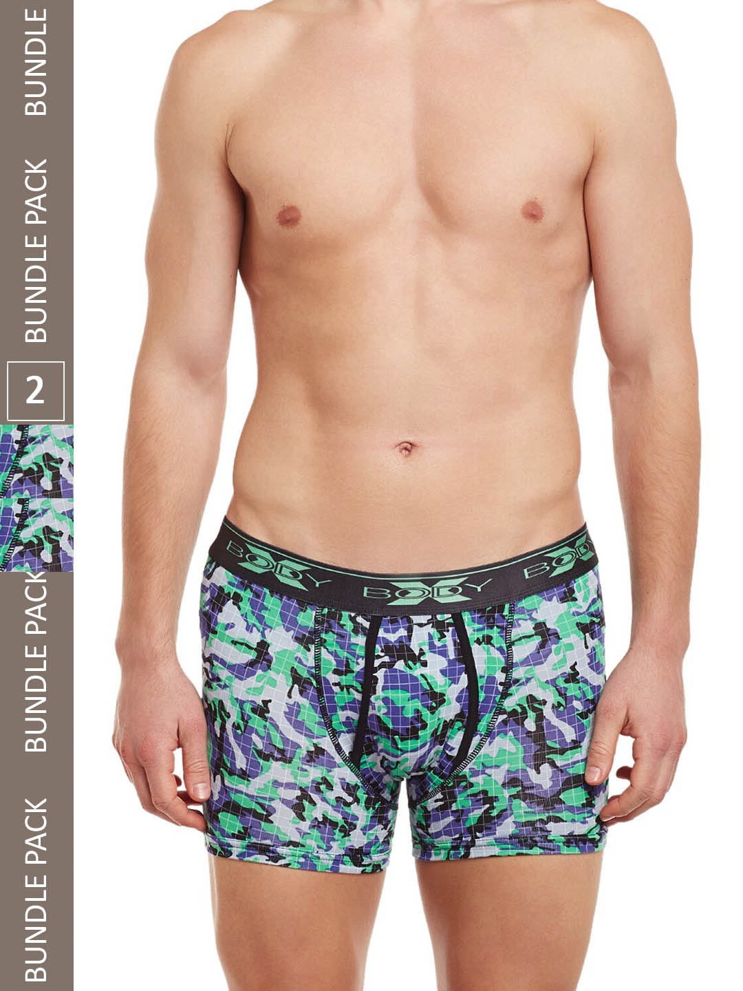 

BODYX Pack Of 2 Printed Cotton Trunks BX01T-Print4-2PCS-S, Green