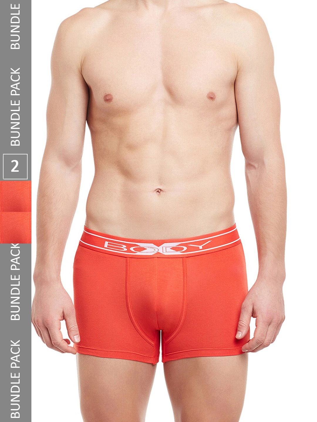 

BODYX Pack Of 2 Mid-Rise Cotton Trunks BX10T-Bright Marigold-2PCS-XL, Orange