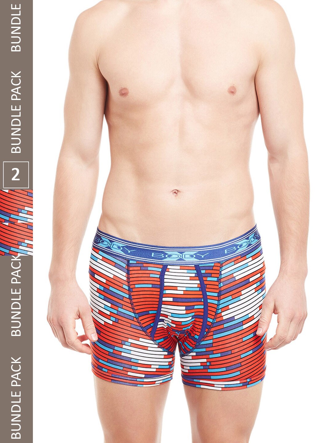 

BODYX Pack Of 2 Printed Ultra Soft Cotton Trunks BX01T-Print3-2PCS-XL, Blue