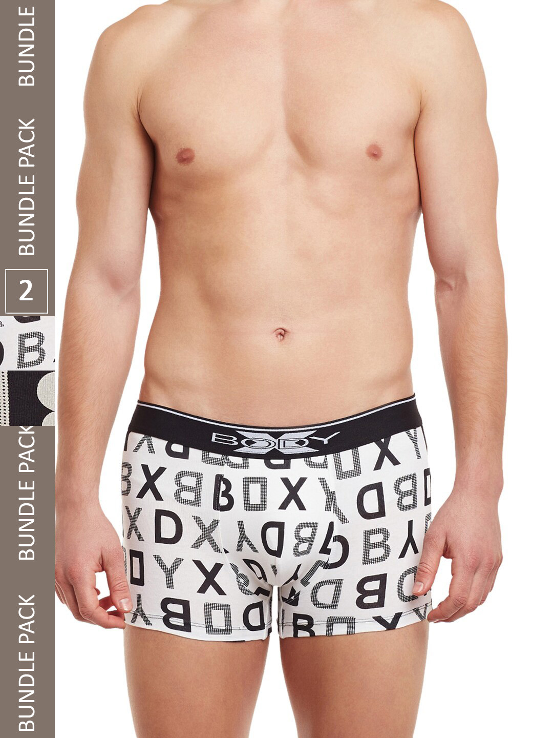 

BODYX Pack Of 2 Printed Pure Cotton Trunks BX04T-WBLK-2-XL, White