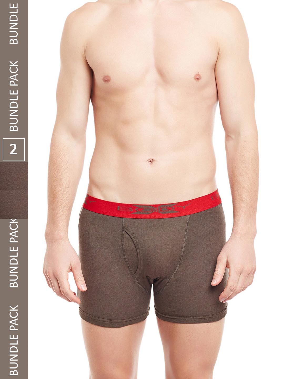 

BODYX Pack Of 2 Mid-Rise Pure Combed Cotton Trunks BX18T-COF.BR-2-XXL, Coffee brown