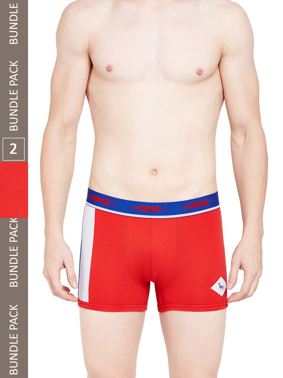 

BODYX Pack Of 2 Colourblocked Cotton Trunks BX02T-RED-2PCS-XL