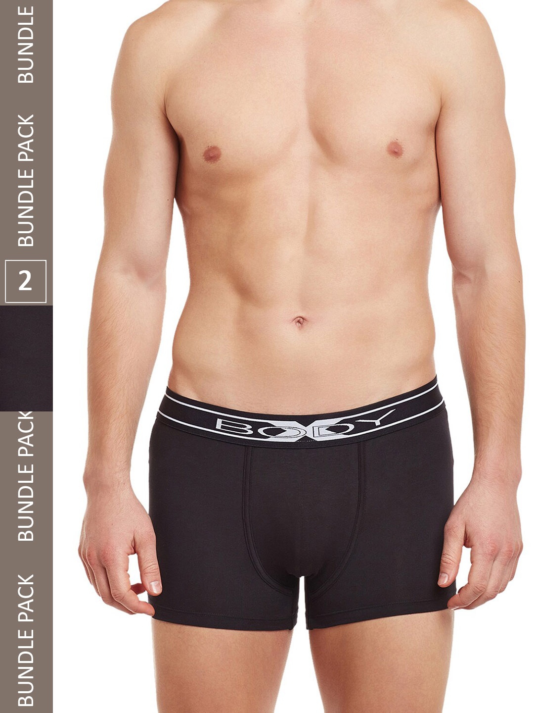 

BODYX Pack Of 2 Mid-Rise Pure Cotton Trunks BX10T-BLACK-2PCS-S