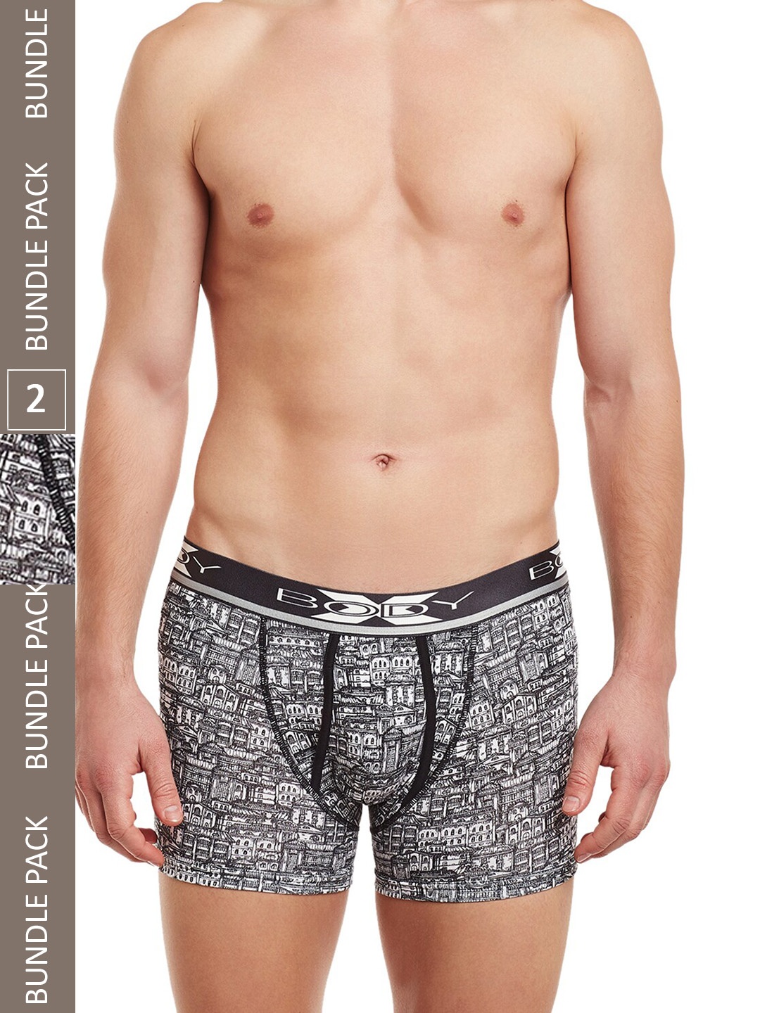 

BODYX Pack Of 2 Printed Cotton Trunks BX01T-Print1-2PCS-XL, White