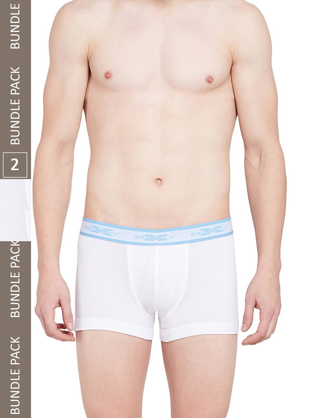 

BODYX Men Pack Of 2 Cotton Trunks BX05T-White-2PCS-S