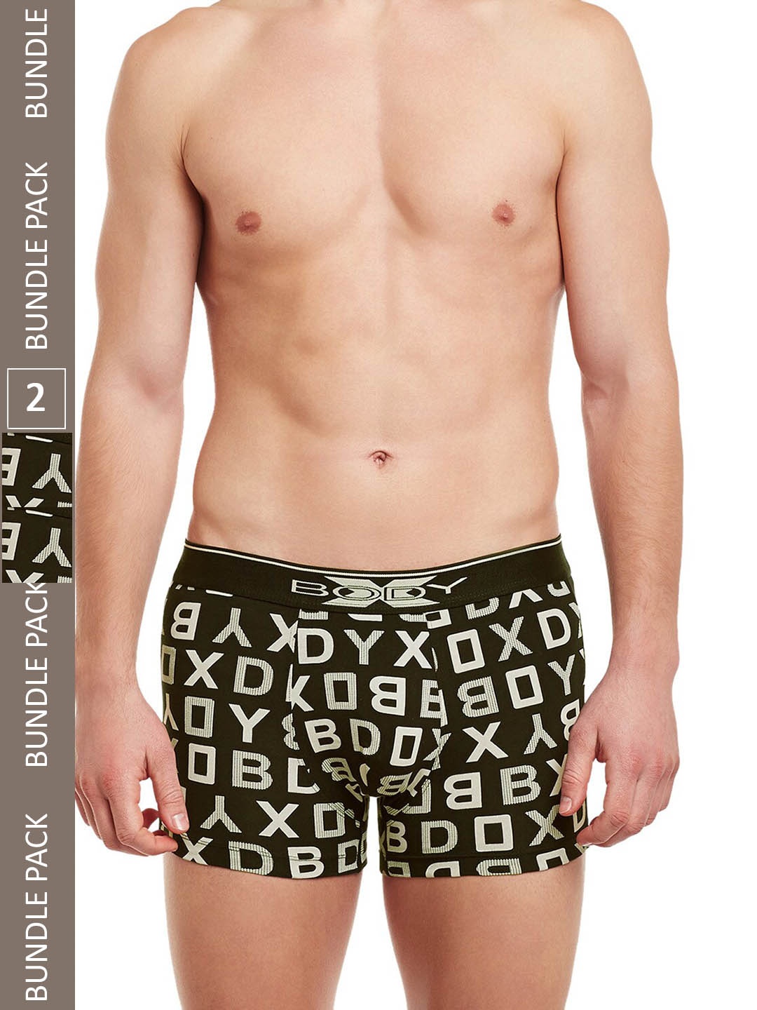 

BODYX Pack Of 2 Printed Cotton Trunks BX04T-COF.B-PRT-2PCS-XL, Coffee brown