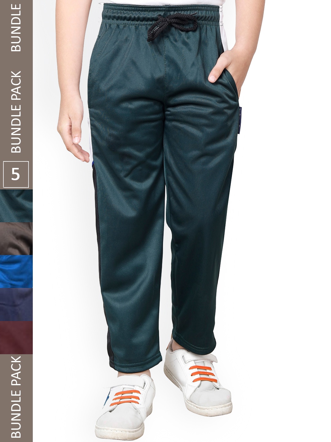 

IndiWeaves Boys Pack Of 5 Colourblocked Track Pants, Navy blue