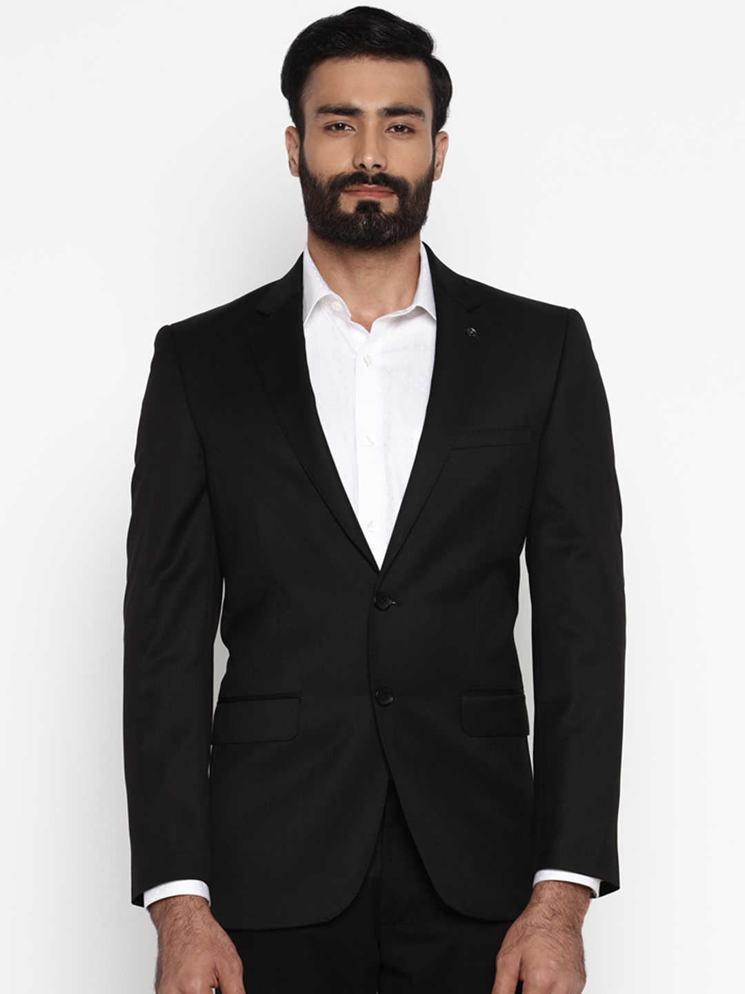 

Raymond Black Solid Single-Breasted Regular Fit Formal Blazer