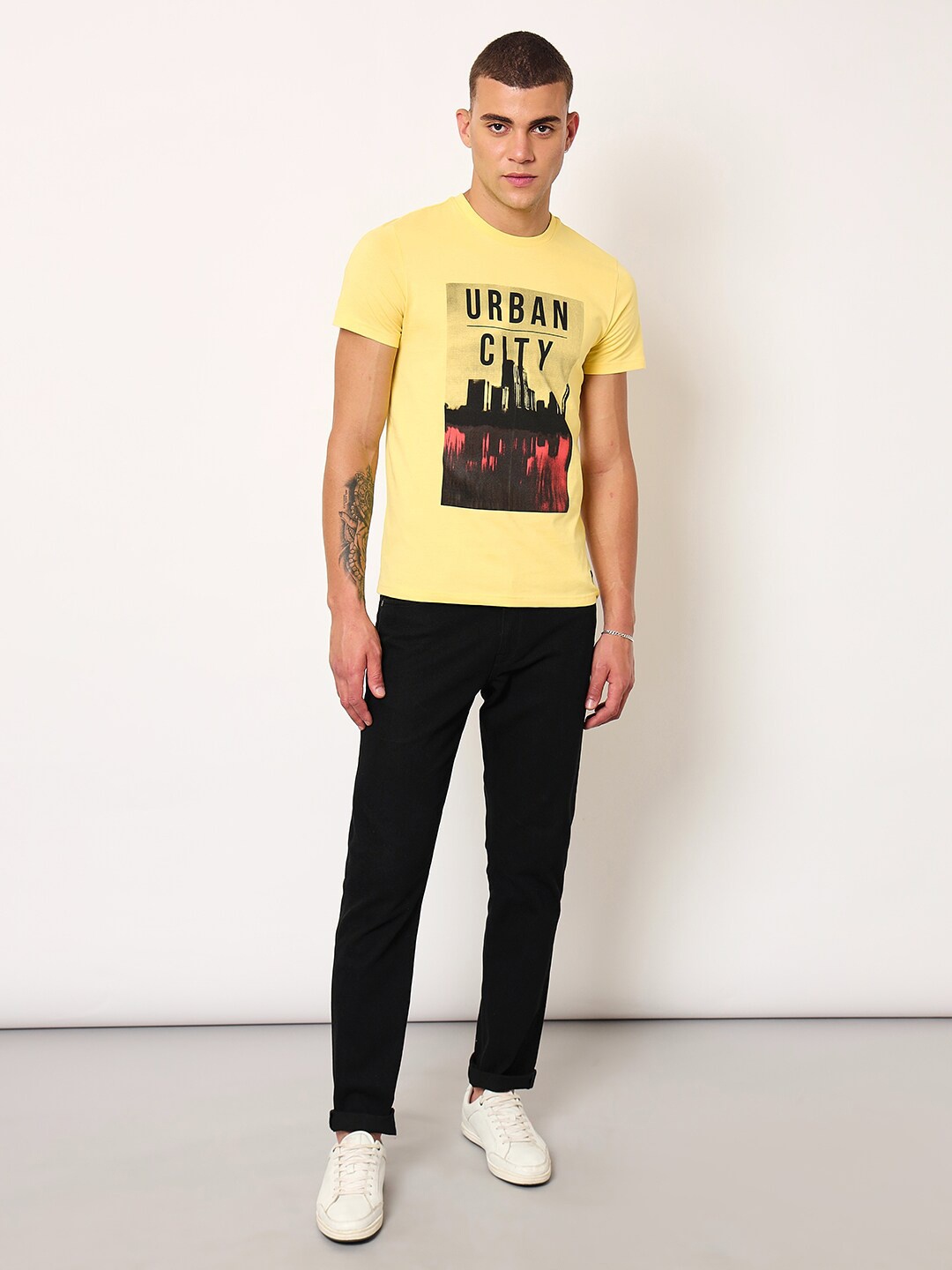 

Lee Graphic Printed Slim Fit Cotton T-shirt, Yellow