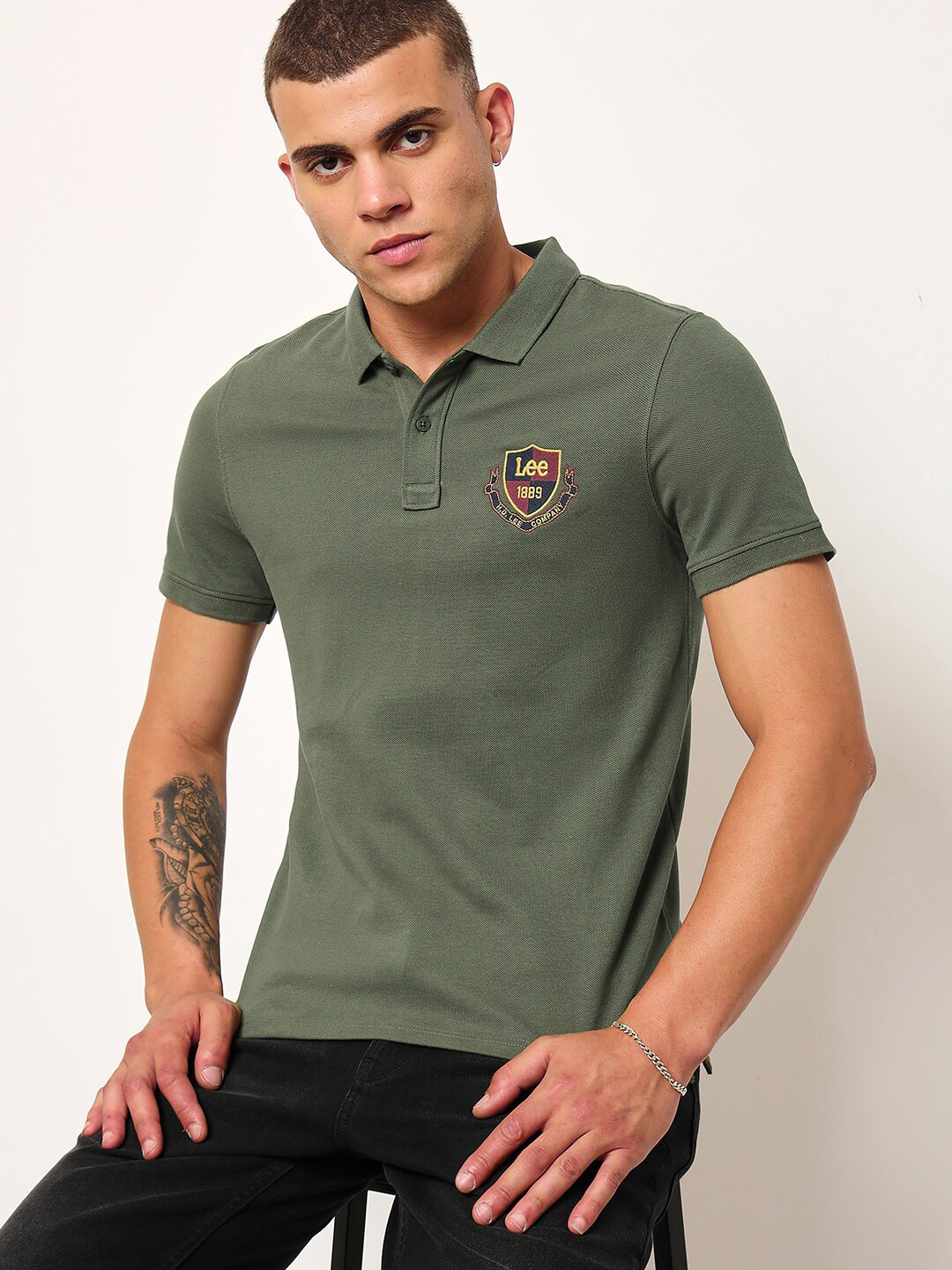 

Lee Cotton Polo Collar Slim Fit T-shirt, Green