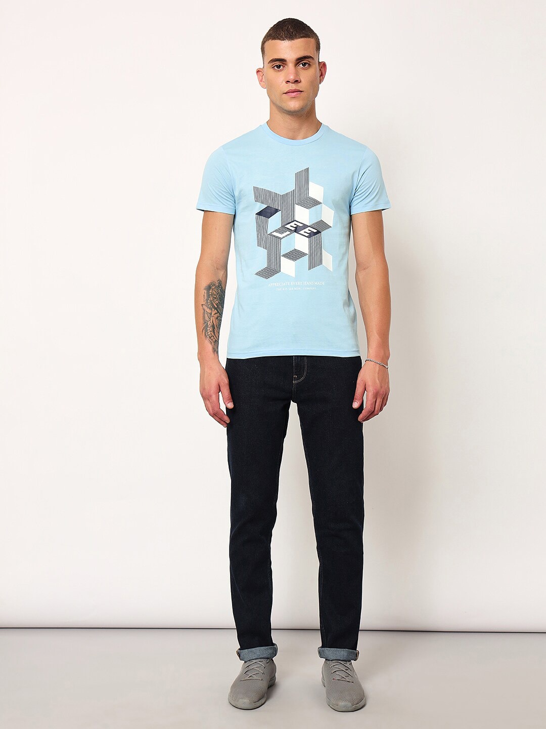 

Lee Graphic Printed Cotton Slim Fit T-shirt, Blue