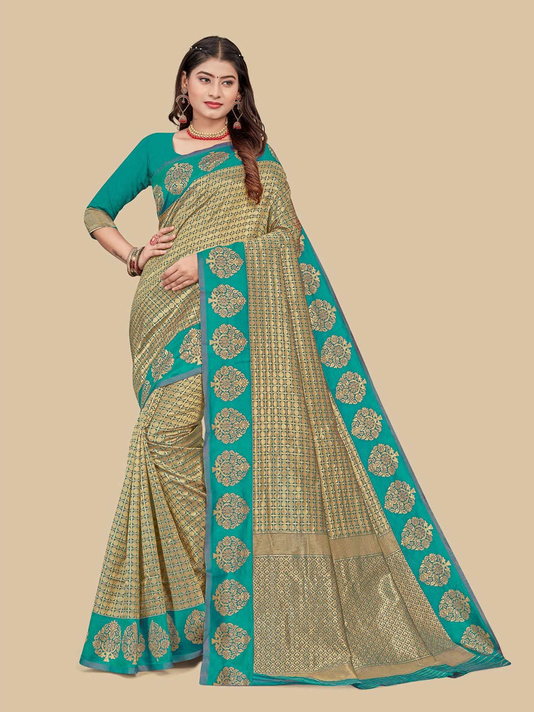 

Dori Ethnic Woven Design Zari Saree, Blue