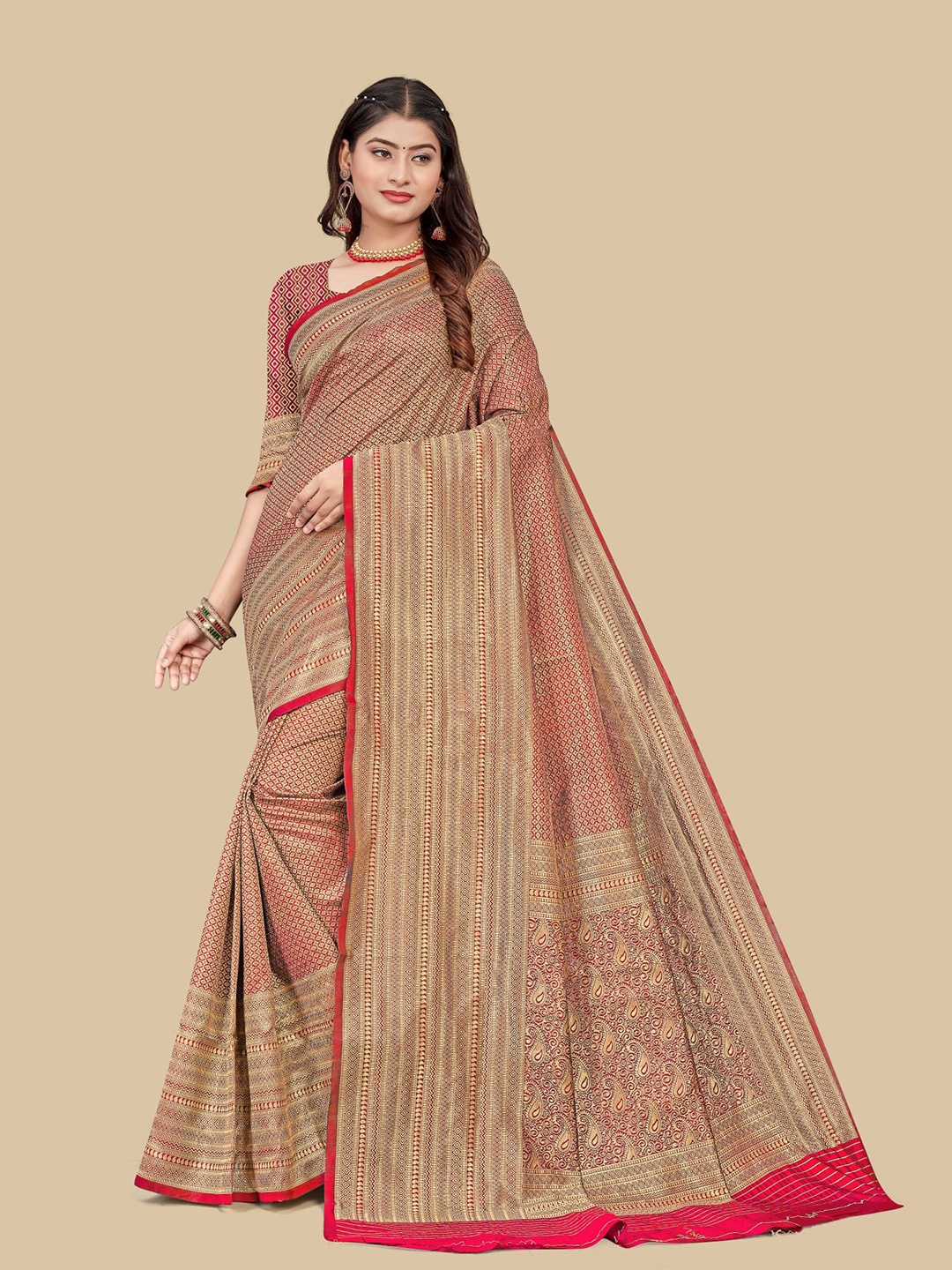 

Dori Ethnic Woven Design Zari Saree, Pink