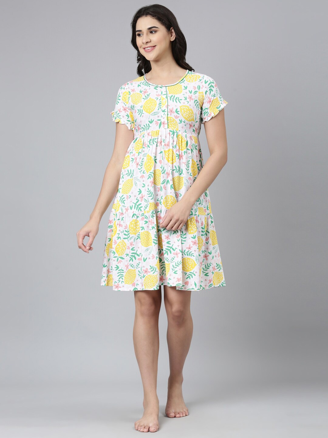 

GOLDSTROMS Floral Printed Night Dress, White