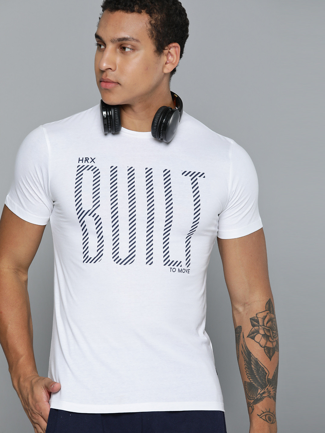 

HRX by Hrithik Roshan Typography Printed Pure Cotton T-shirt, White