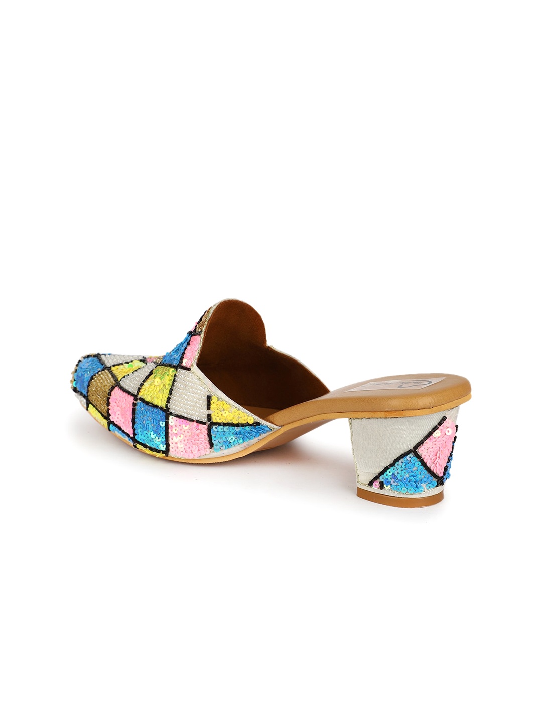 

The Desi Dulhan Embellished Ethnic Block Mules, Pink