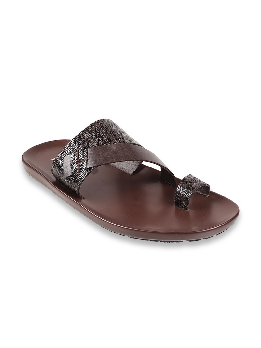 

Mochi Men Textured Leather Comfort Sandals, Brown