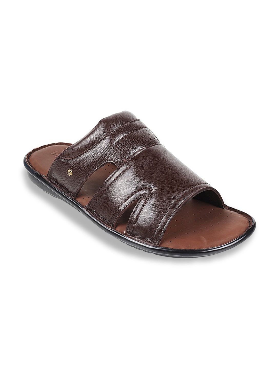 

Mochi Men Textured Leather Comfort Sandals, Brown