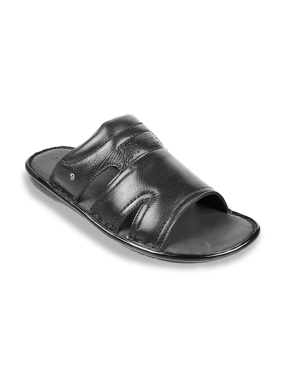

Mochi Men Textured Leather Comfort Sandals, Black