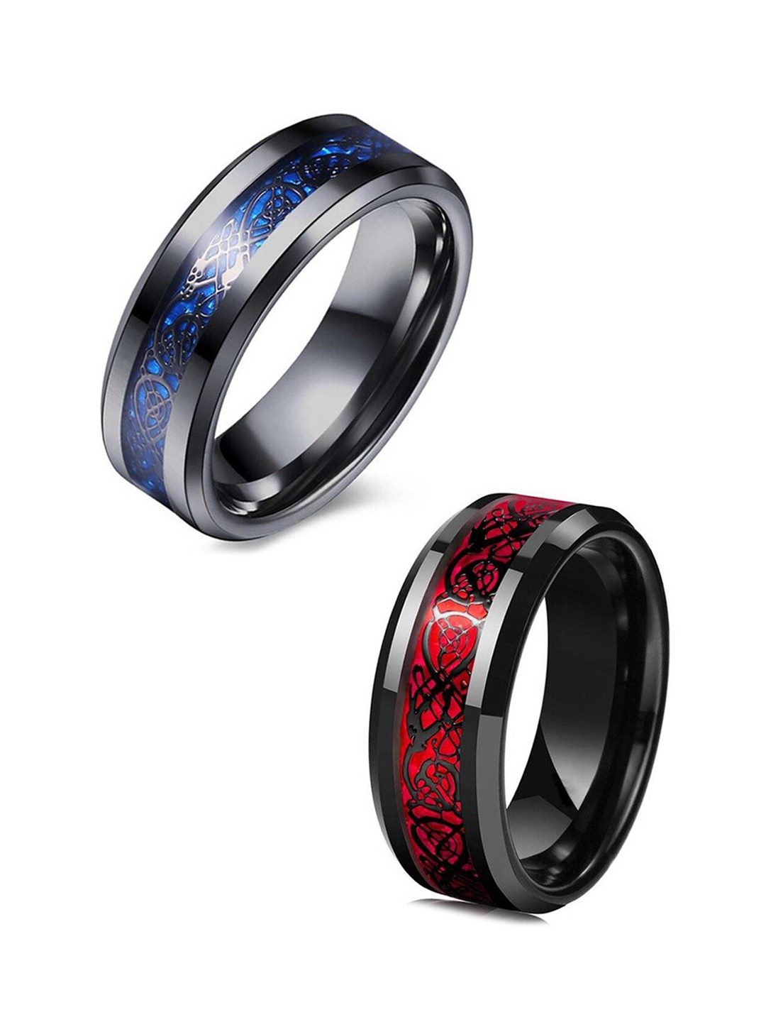 

MEENAZ Unisex Set Of 2 Silver-Plated Finger Ring