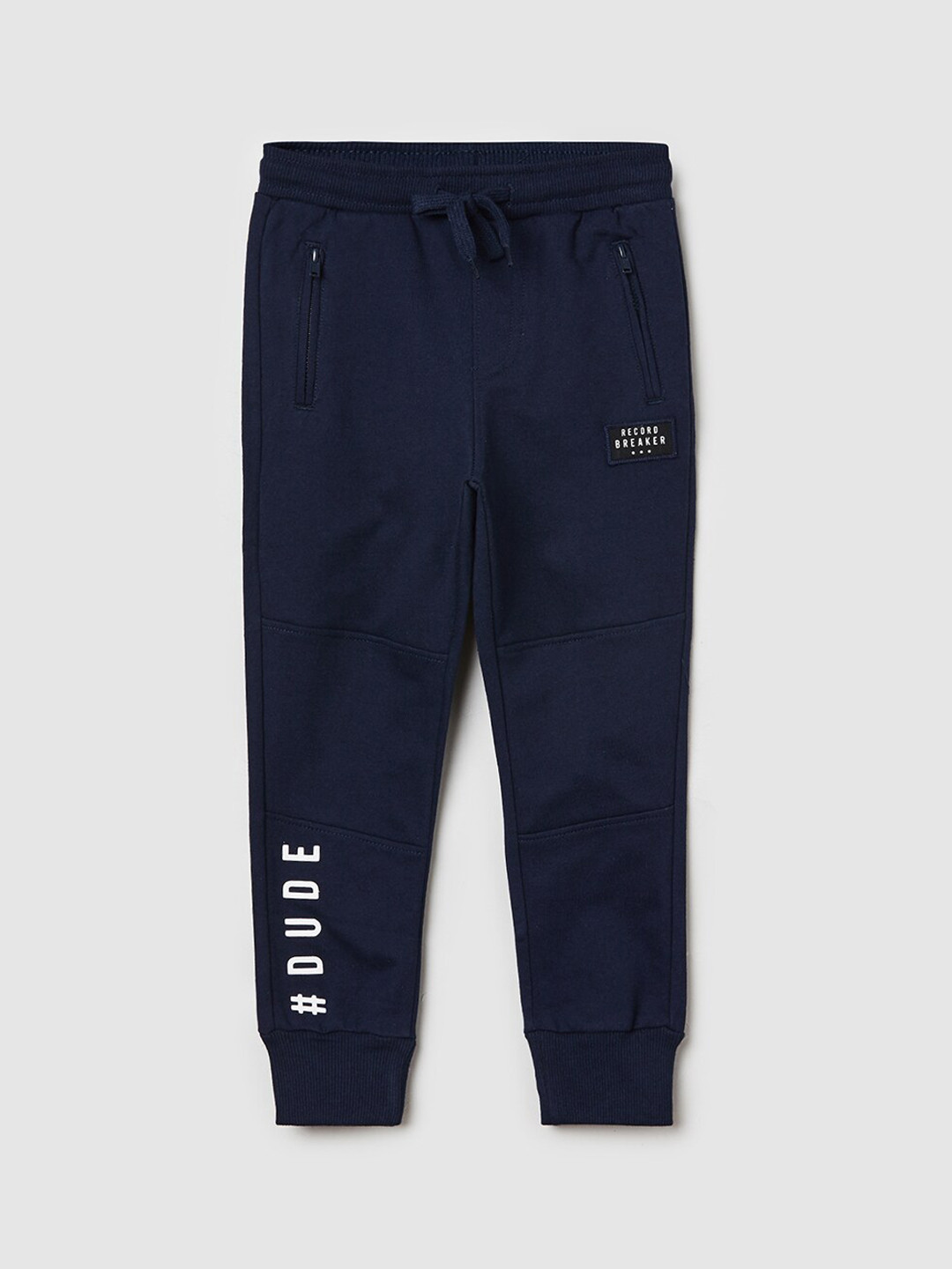 

max Boys Mid-Rise Pure Cotton Joggers, Navy blue
