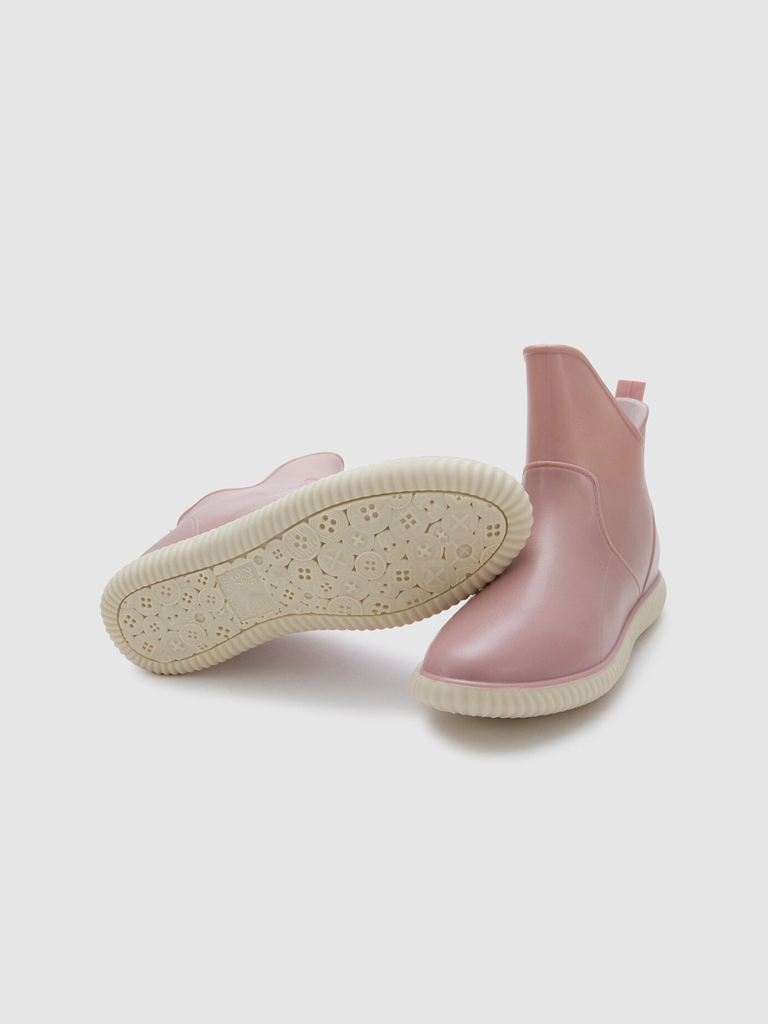 

Sole To Soul Women Mid Top Flatform-Heel Waterproof & Non-Slip Rain Boots, Peach