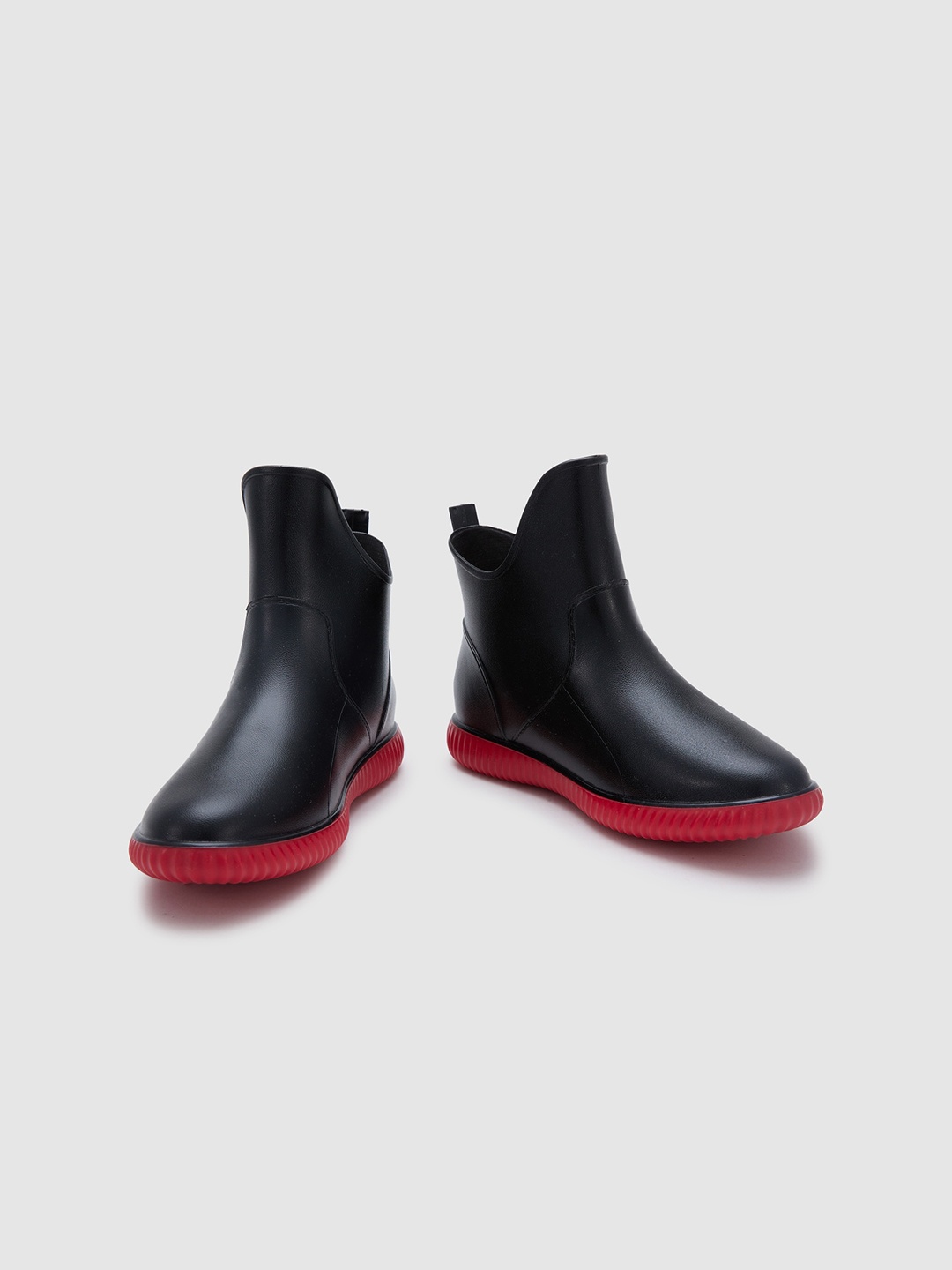 

Sole To Soul Women Mid Top Block-Heel Waterproof & Non-Slip Rain Boots, Black